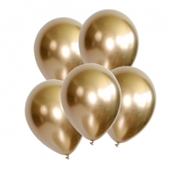 Balony złote efekt chromu 5 sztuk
